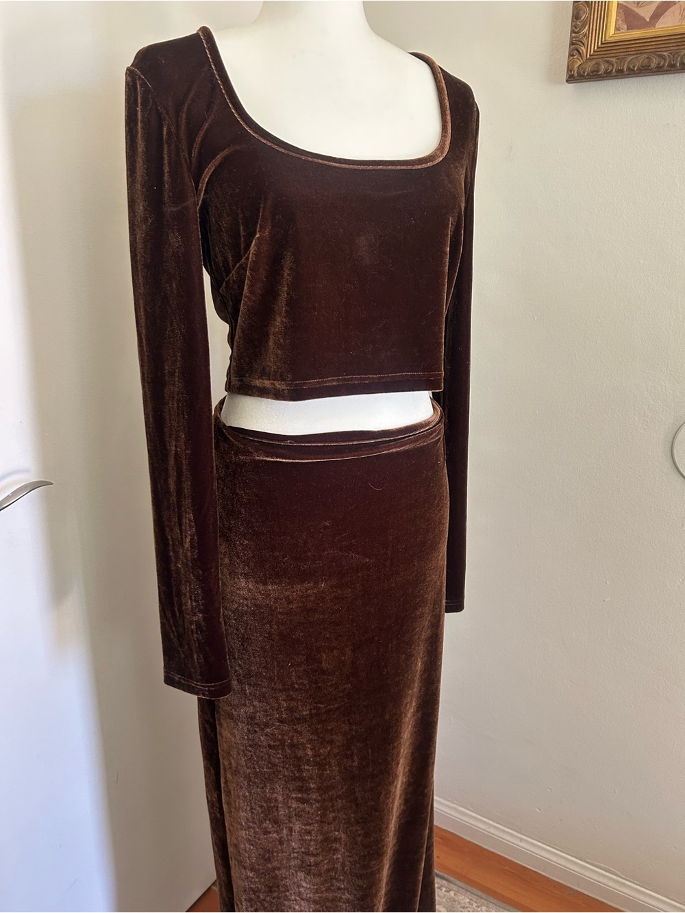 House of Harlow 1960 Velvet Top in Chocolate Brown